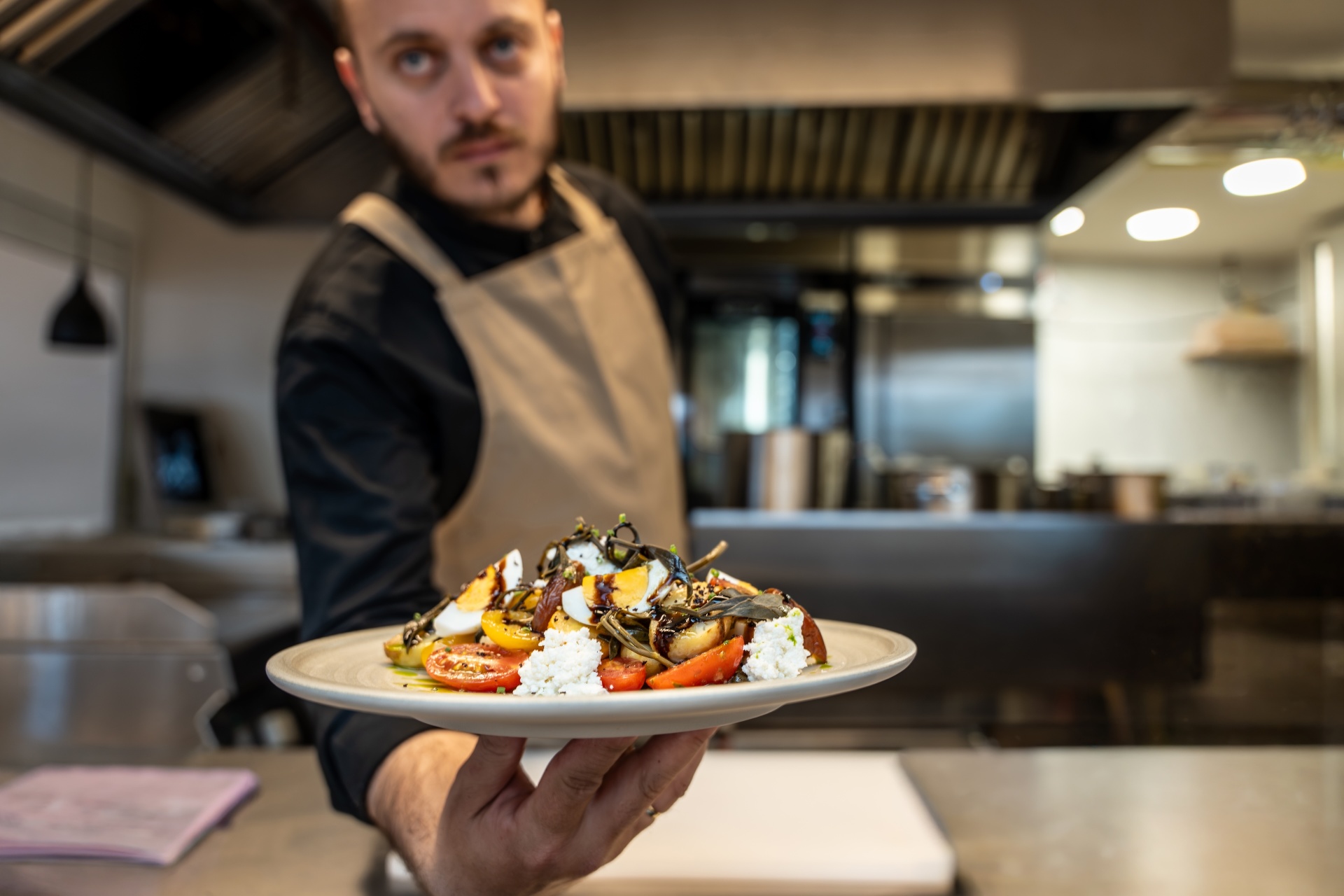 Chef presenting a plate