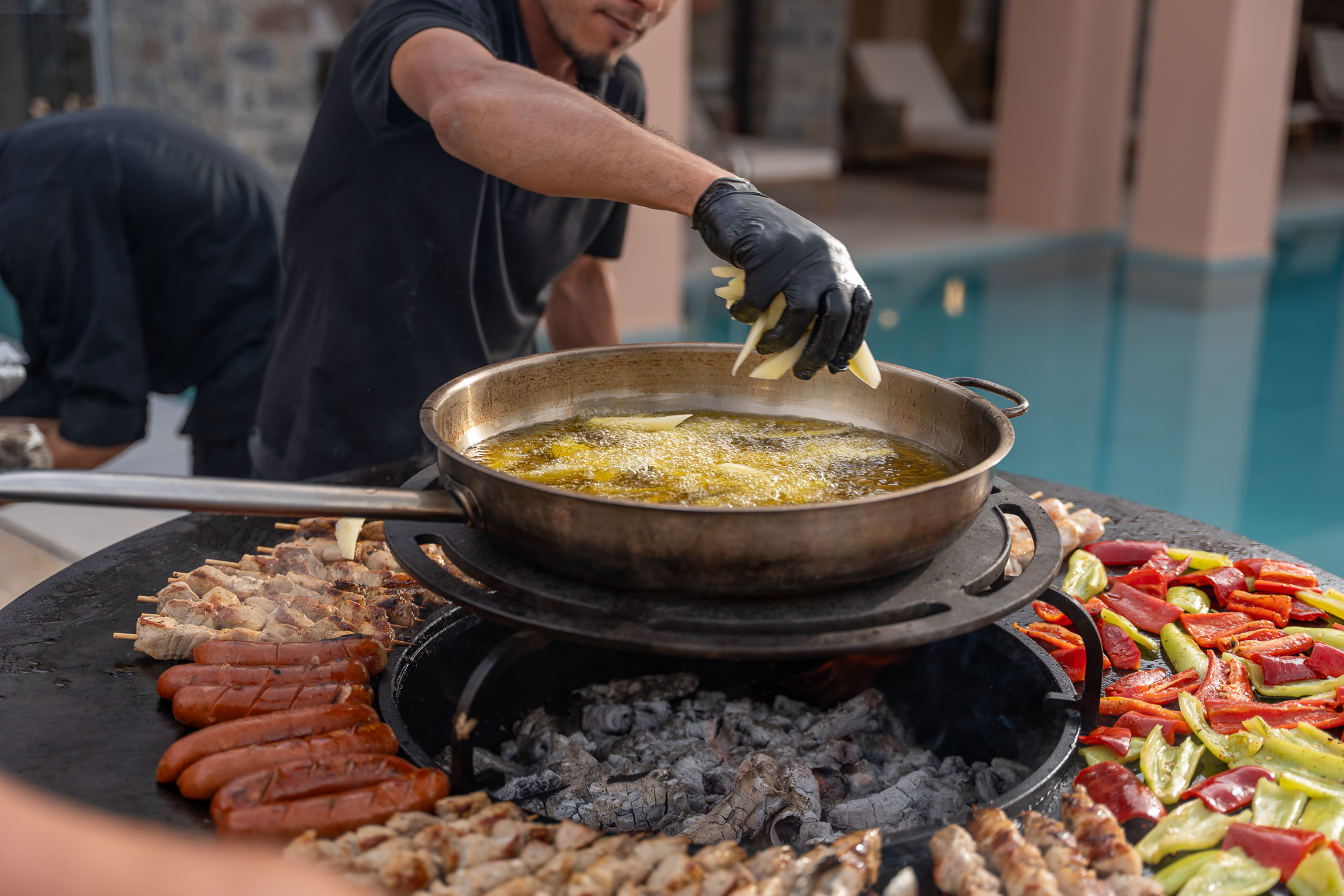 Chef at the open grill