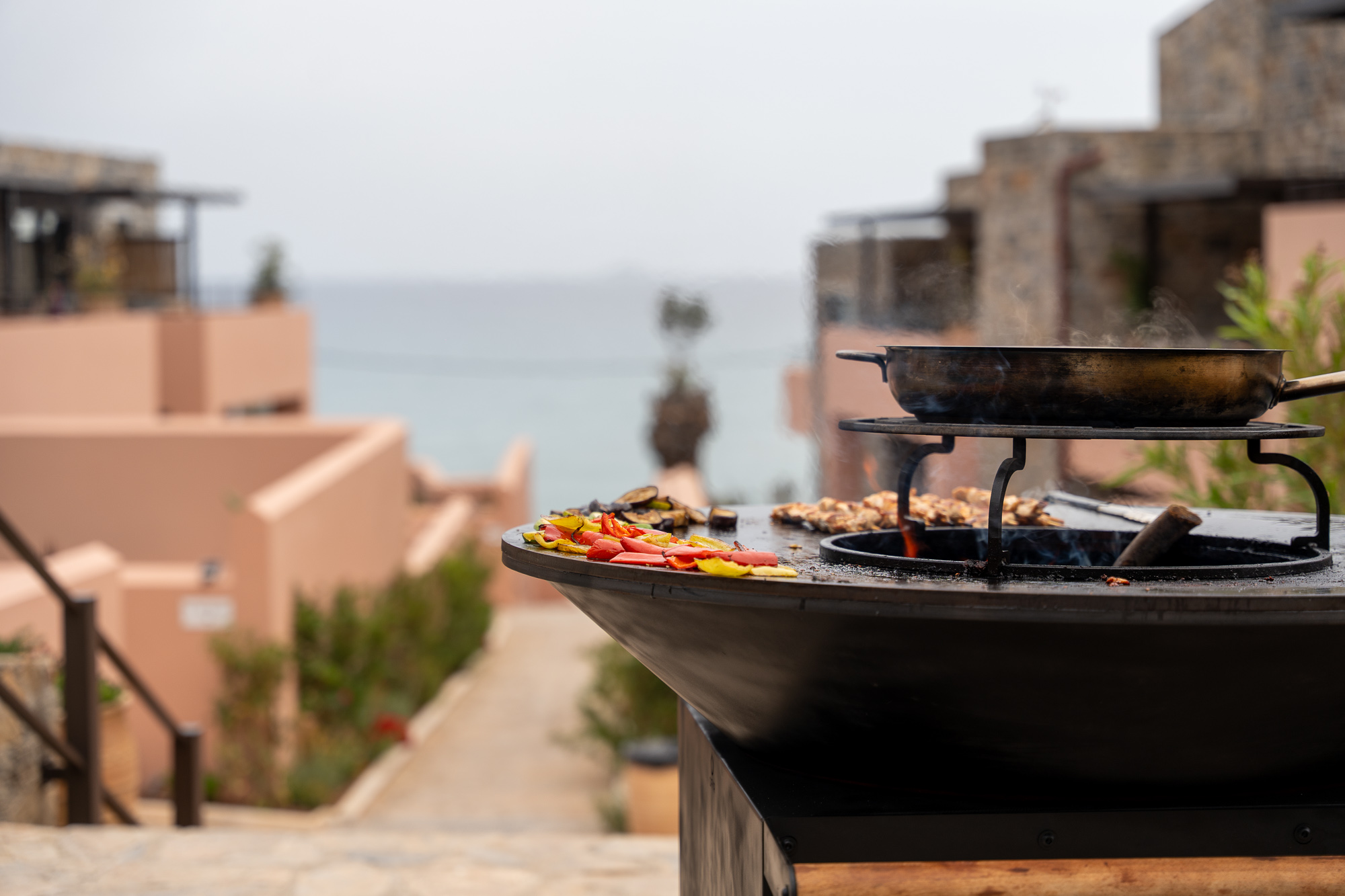 Open grill by the sea