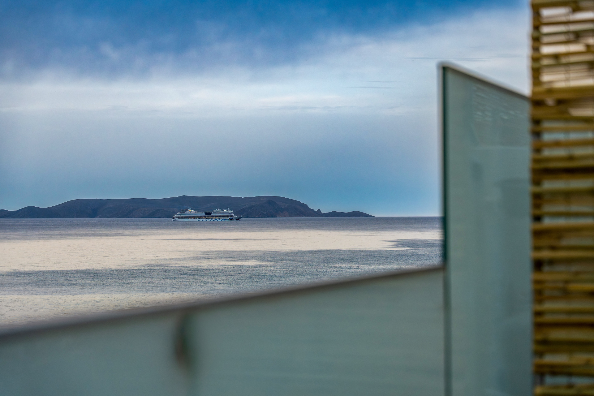 Cruise ship on the horizon